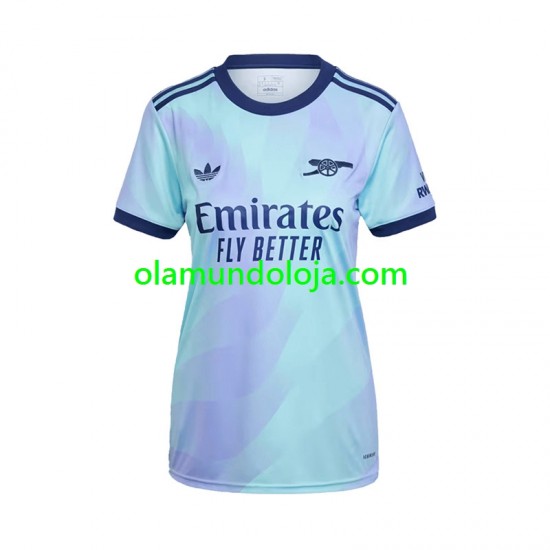 Camisola Arsenal Mulher Equipamento Terceiro 2024-2025 Manga Curta